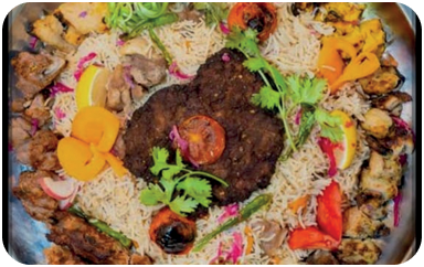 Mix-Platter-Rice,-BBQ-With-Chapli-Kabab-(Medium-Plater)